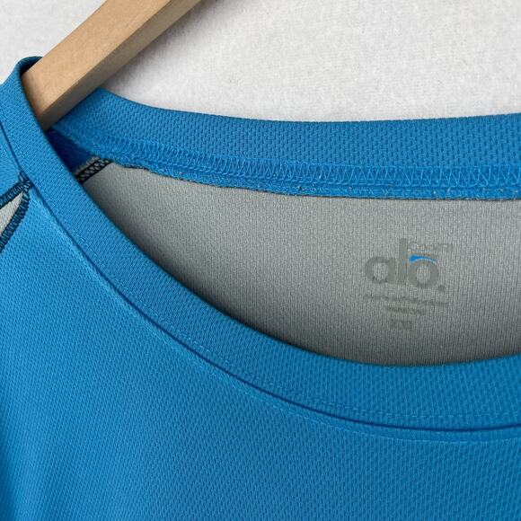 ALO Shirt Mens 2XL Cool Fit Performance Short Sleeve Colorblock Jersey Blue - Picture 9 of 15